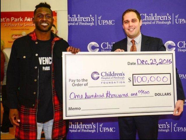 Antonio Brown Donates $100,000 to Children's Hospital of Pittsburgh