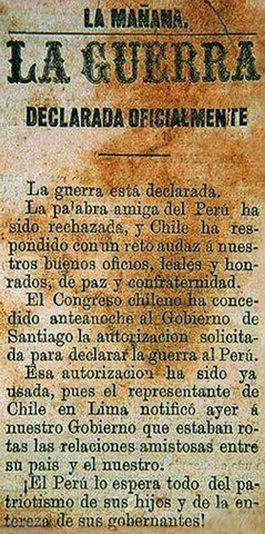 Chile declara la guerra al Perú