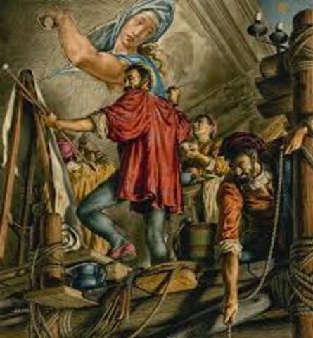 Michelangelo begins painting the Sistine Chapel