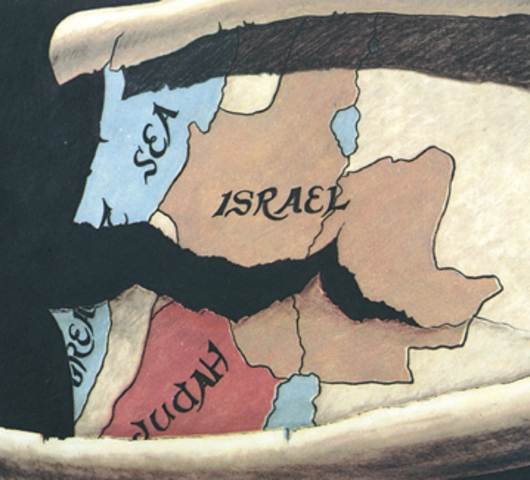 Following Solomon's death, the Kingdom is divided into two sections: Northern (Israel) and Southern (Judah).