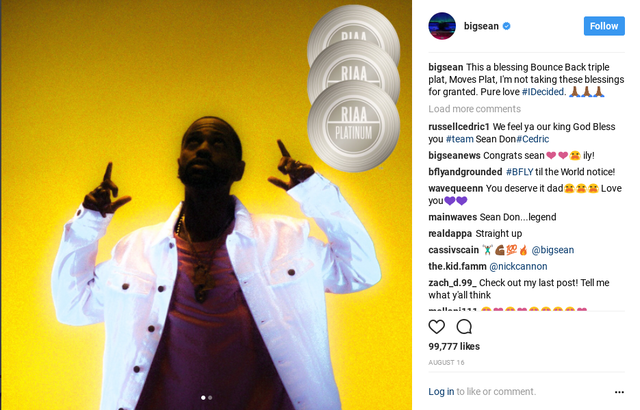 Bounce Back goes triple Platinum