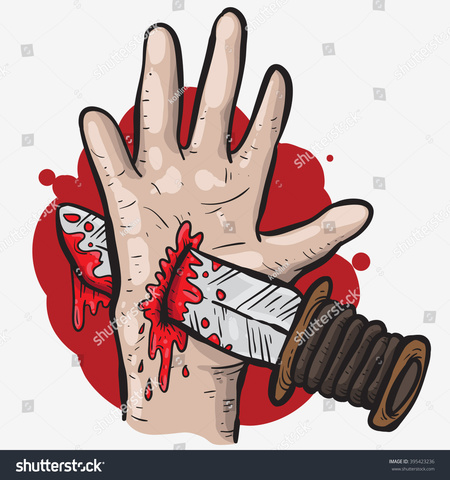 I got a knife in my hand