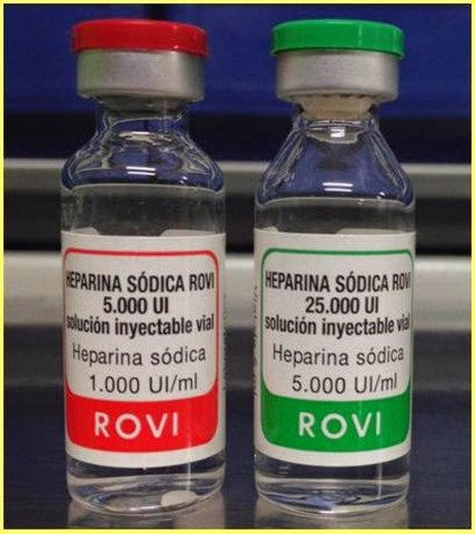Heparina utilizada como anticoagulante