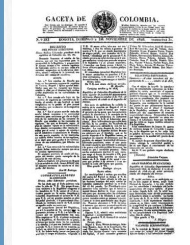 Publicacion: "La gazeta de colombia"