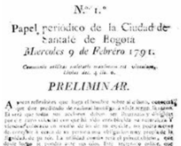 Papel periodico de la ciudad de Santafe