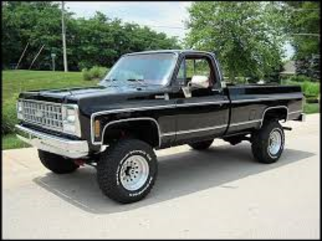 The 1980 model chevy truck.