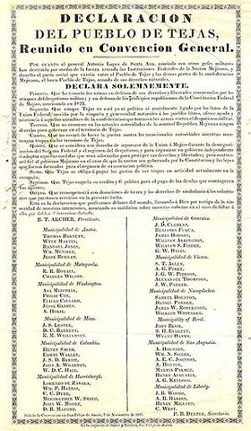 Primera declaración de independencia de Texas