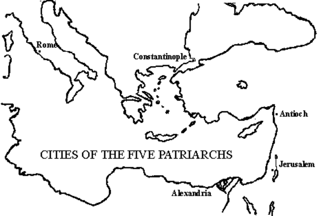 Center of Christianity moves to Antioch, Alexandria and Rome.