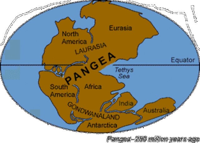 Nell'500 BCE/BC possiamo parlare di Pangea e Panthalassa