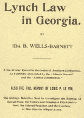 Ida B. Wells speaks out against lynchings