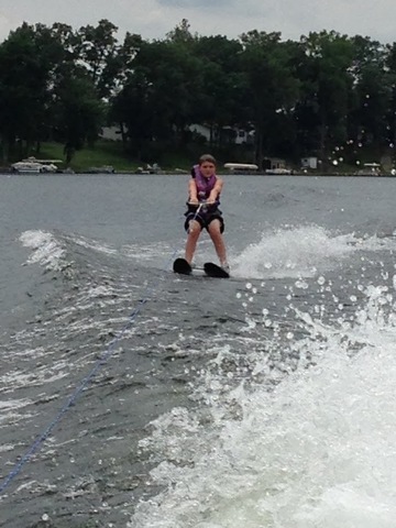Yo esquié en el agua.