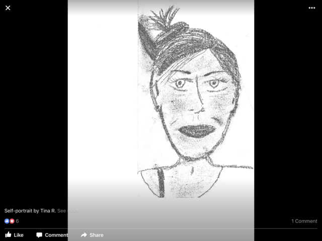 Post On Facebook Of Self Portrait Of Patients - Tina R.