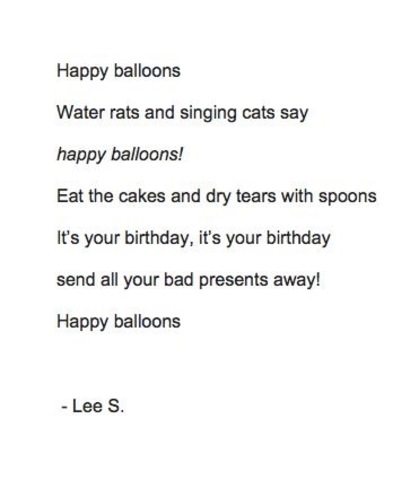 Post On Facebook Announcing Poetry Contest Winner - Lee's Poem