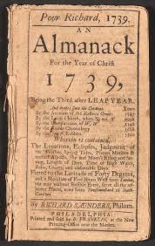ME Ben publishes Poor Richards Almanac, 1732