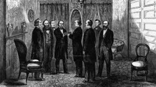 Vice president Andrew Johnson innaugerated