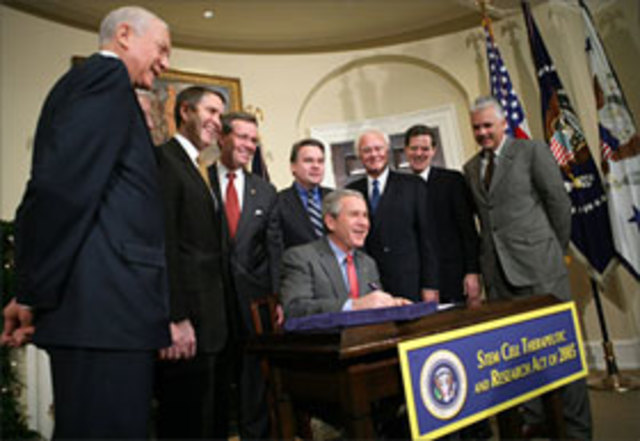 George W. Bush implemented a policy on stem cell research