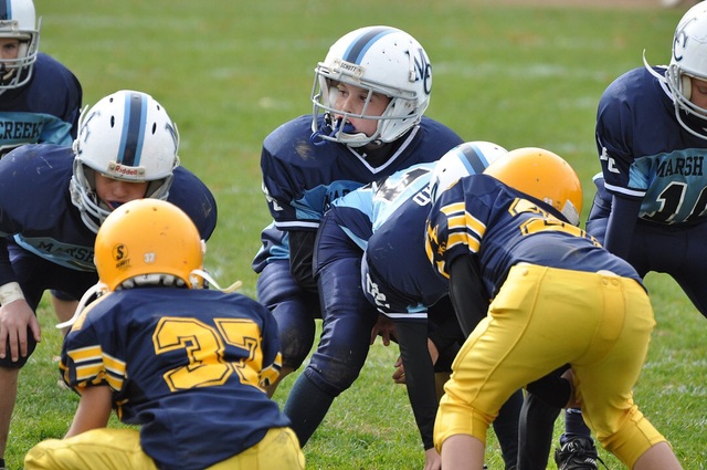 Yo jugé en mí primera fútbol de americano partido.