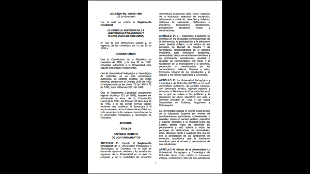 Organización  General  de  la  Universidad  Pedagógica  y  Tecnológica  de  Colombia