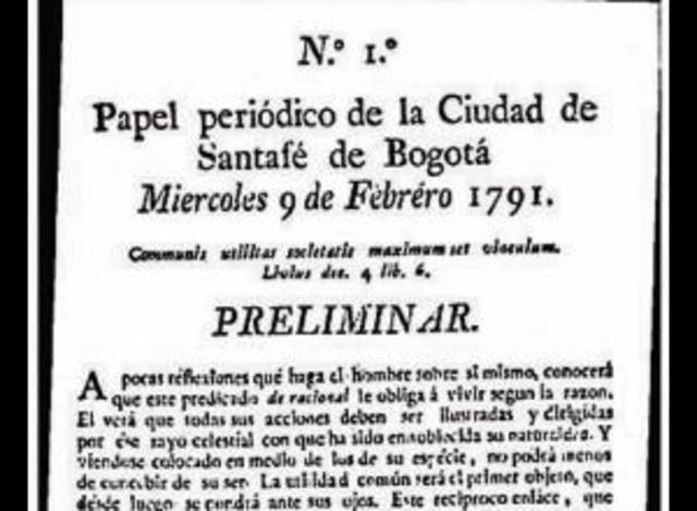 - Papel periódico de la ciudad de Santafé por Manuel del Socorro Rodríguez
