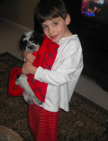 Mi familia recibieron un perro. Te llamo Murray.