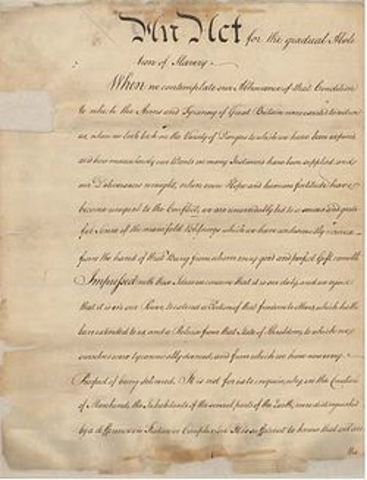 Pennsylvania abolishes slavery