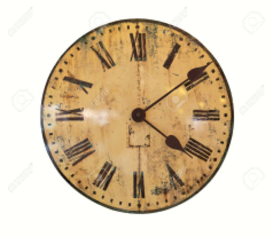 Reloj con números romanos.