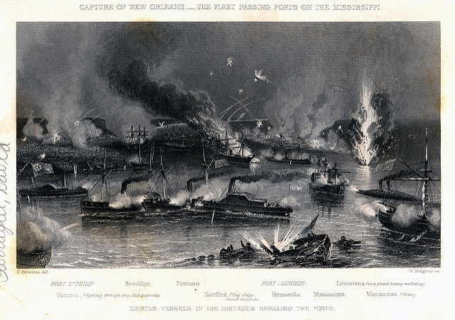 17 Union Ships Move Up the Mississsippi River