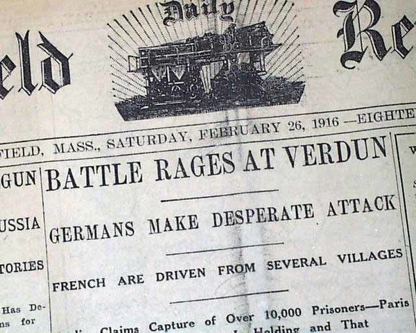Old Newspaper Article about Verdun