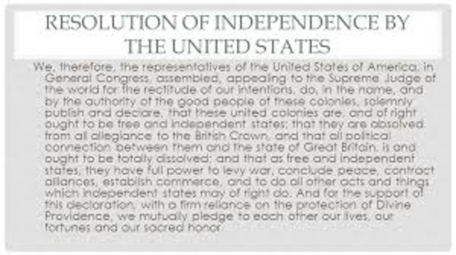 Resolution of Independance