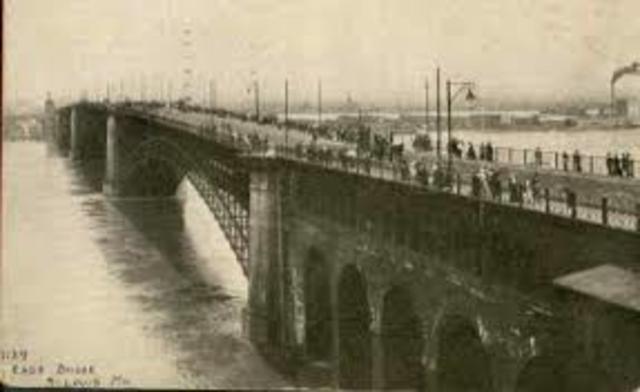 Used elephant to walk over the bridge.