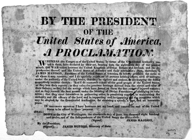 The United States Declares War on Britain