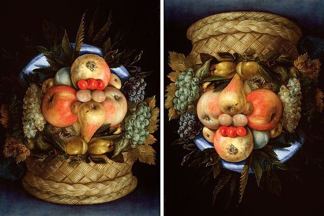 Reversible Head with Basket of Fruit