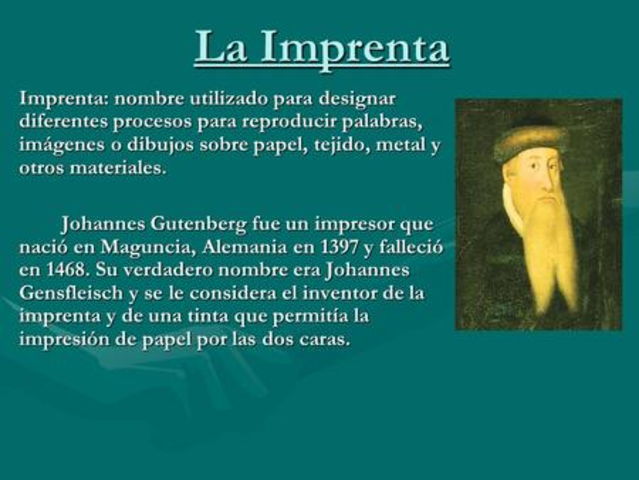 Invención de la imprenta