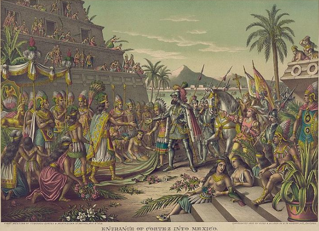 Hernán Cortés conquista o imperio azteca, 1521