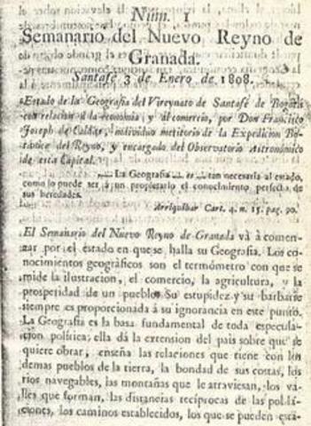 1808 - Semanario del Nuevo Reino de Granada