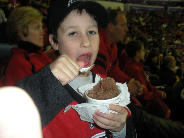 Eating Ice Cream at Hurricanes Game