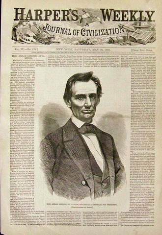 Abraham Lincoln elected as president