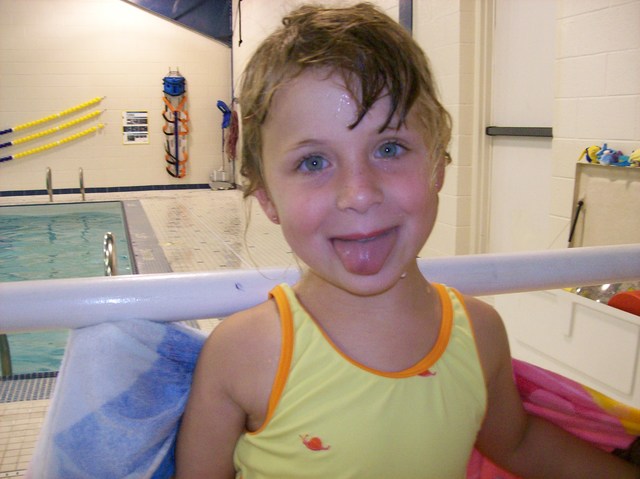 Yo tuve mi primer encuentro de natación.