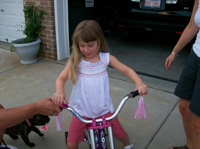 Yo monté una bicicleta por primera vez.