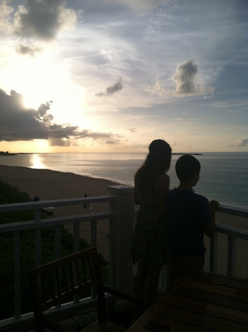 Mi familia y yo fuimos al Bahamas para el viaje.