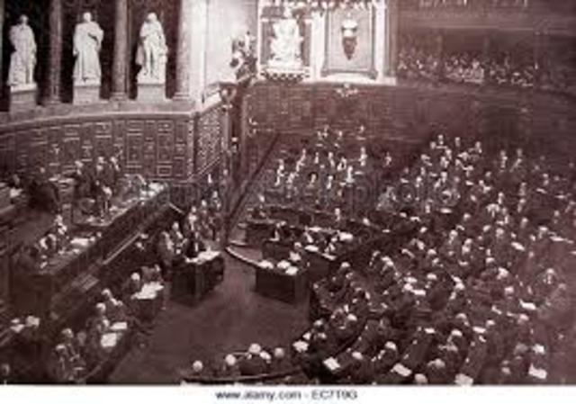 National assembly in session making 1st constitution