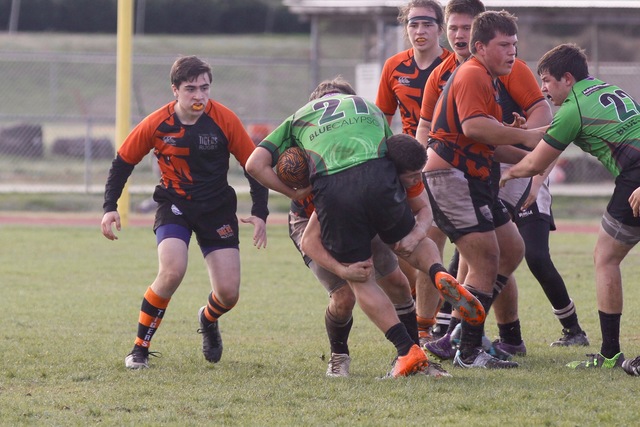 I (en la naranja) jugó mi primer juego de rugby