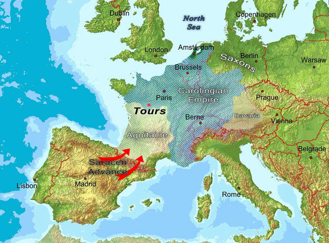 Battle of Tours and The Muslim Empires full extent