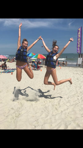 la playa con mi mejor amiga