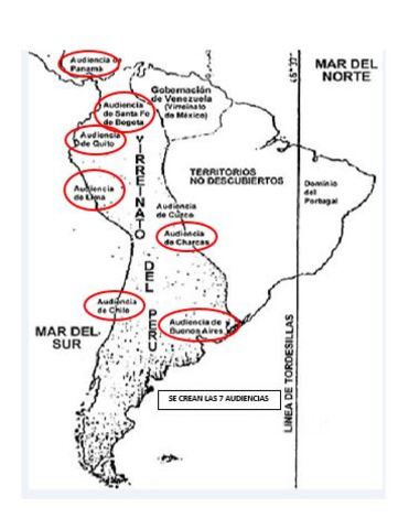 VI).-  EL VIRREINATO : CREACIÓN DE  7 AUDIENCIAS