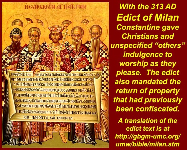 Edict of Milan 313