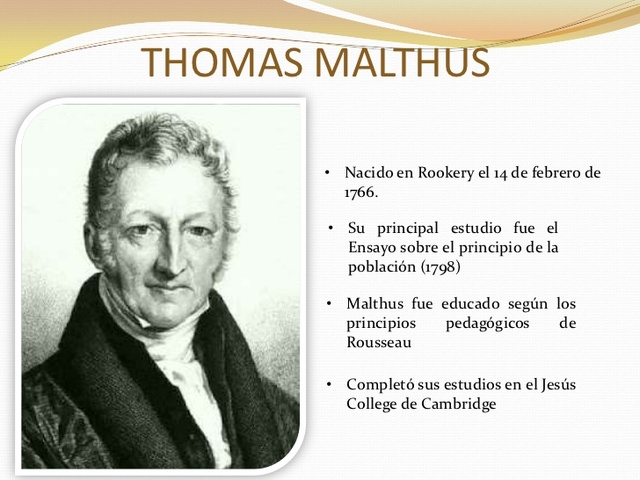 Estudios del economista Malthus