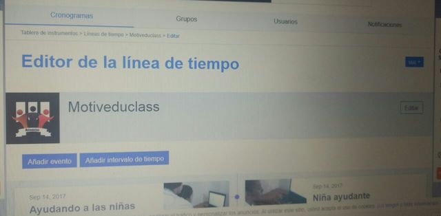 Creación de la linea de tiempo