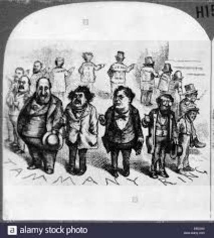 •	Boss Tweed rise at Tammany Hall