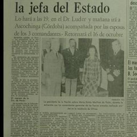 Licencia de Isabel Perón.